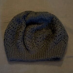 Black Reversible Knit Beret - Women